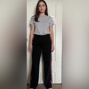 Topman Black Pants with Red Stripe